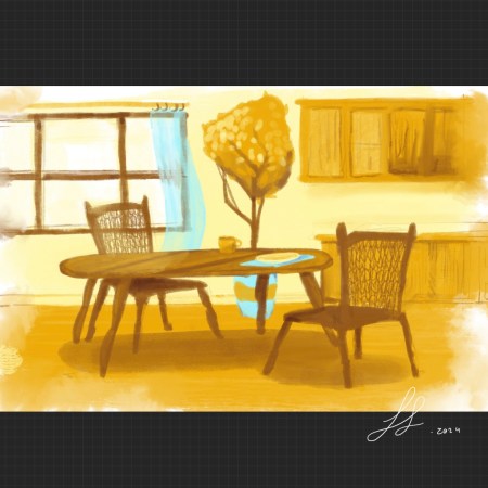 sunny kitchen postcard